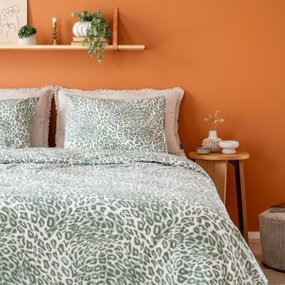 Veke Leopardi pussilakanasetti 150x210 cm + 50x60 cm vihreä