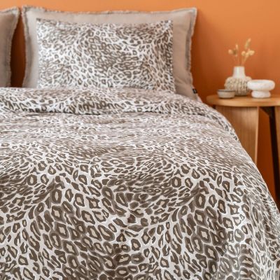Veke Leopardi lasten pussilakanasetti 120x160 cm + 40x60 cm hiekka/ruskea | Alk. 39,90 €