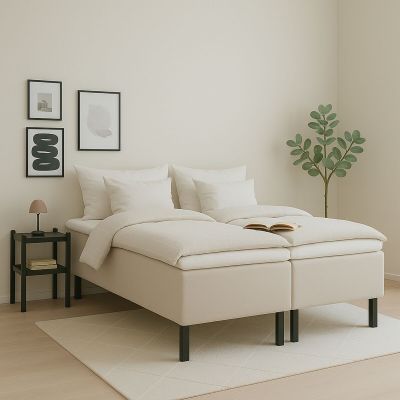 Unia Hotel Plus runkopatjapaketti 160x200 cm hiekka, 6 cm prof.vm pp, mustat puu | Alk. 987,00 €