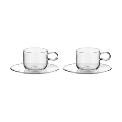 Kosta Boda Viva kuppi ja aluslautanen 30 cl 2-pack Selkeä | Alk. 50,00 €