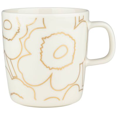 Marimekko Piirto Unikko muki 4 dl, valkoinen/kulta