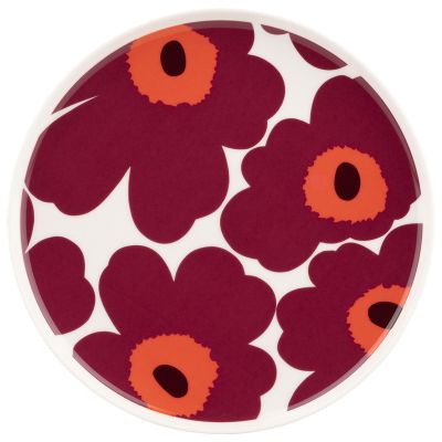 Marimekko Unikko lautanen 20 cm, valkoinen/viininpunainen/punainen | Alk. 29,00 €
