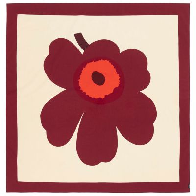 Marimekko Unikko åäytäliina 140 × 140 cm, vanilja/viininpunainen/punainen | Alk. 119,00 €