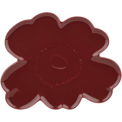 Marimekko Unikko Shape lautanen/tarjoilulautanen 32 cm, viininpunainen