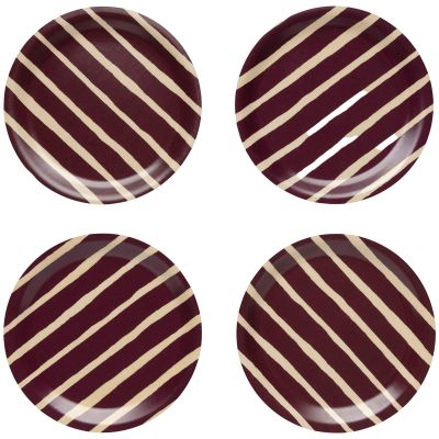 Marimekko Piccolo lasinalustat 4 kpl, koivu/viininpunainen | Alk. 35,00 €