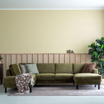Veke Joki U-kulmasohva vasen vihreä Adore 59, mustat jalat | Alk. 2 195,00 €