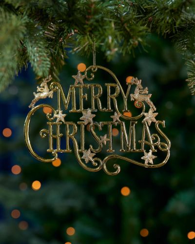 Newport Merry Christmas kuusenkoriste kulta 13cm | Alk. 16,00 €