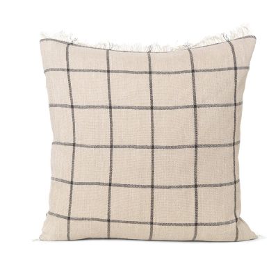 Ferm Living, Calm Tyynyliina 50x50 - Camel / Black Ferm Living