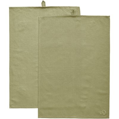 Decotique Sienna keittiöpyyhe pellavaa 70 × 50 cm 2-pakkaus, vihreä | Alk. 20,00 €