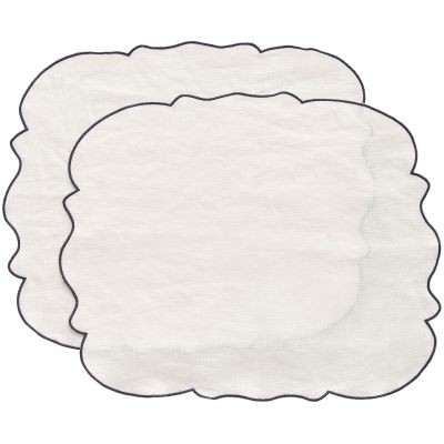 Decotique Gia pöytätabletti pellavaa 45 × 35 cm 2-pakkaus, valkoinen/sininen | Alk. 20,00 €