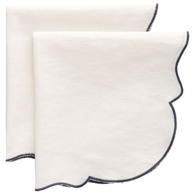 Decotique Gia pellavalautasliina 45 × 45 cm 2-pakkaus, valkoinen/sininen | Alk. 18,00 €
