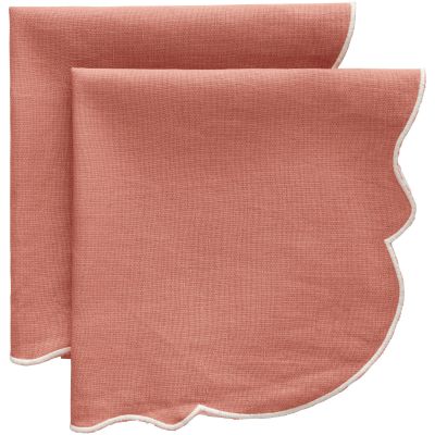 Decotique Gia pellavalautasliina 45 × 45 cm 2-pakkaus, vaaleanpunainen/valkoinen | Alk. 18,00 €
