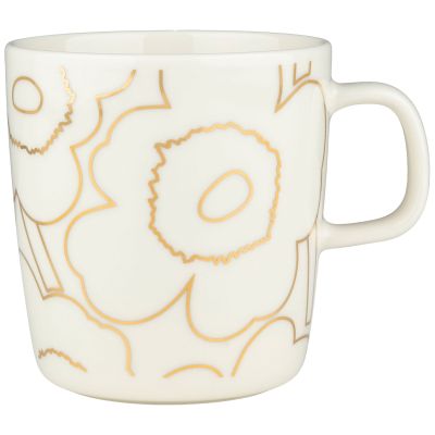 Marimekko Piirto Unikko muki 25 cl, valkoinen/kulta