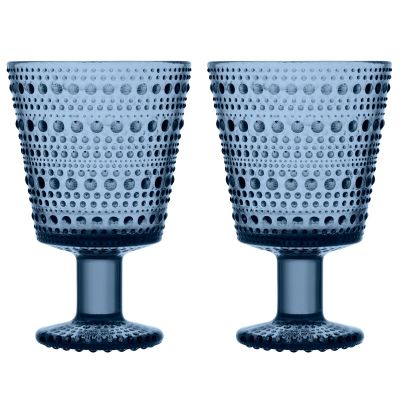 Iittala Kastehelmi viskilasi jalallinen 26 cl 2 kpl Sade (sininen) | Alk. 27,59 €