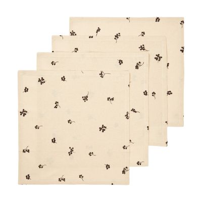 Ferm Living Baies puuvillainen servetti 40x40 cm 4-pack Natural-dark chocolate | Alk. 35,00 €