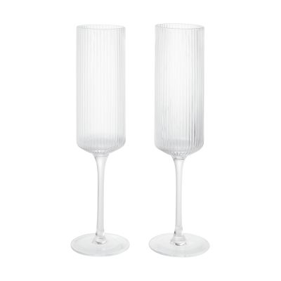 Ferm Living Ripple Champagne flutes samppanjalasit 15 cl 2-pack Kirkas | Alk. 39,00 €