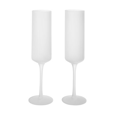 Ferm Living Ripple Champagne flutes samppanjalasit 15 cl 2-pack Frosted