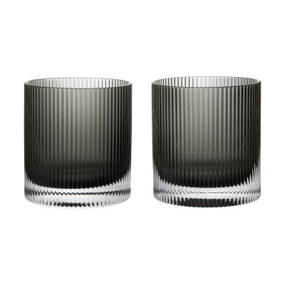 Ferm Living Ripple tumbler lasi 25 cl 2-pack Savutettu harmaa | Alk. 45,00 €