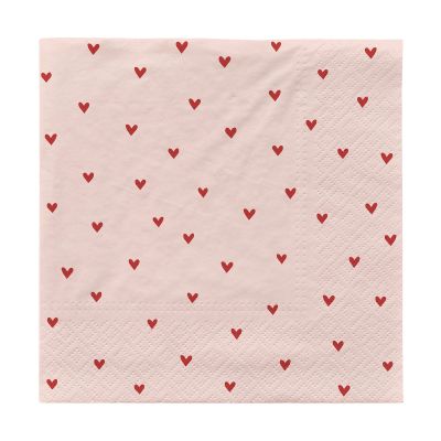 Broste Copenhagen Amor lautasliinat 33x33 cm 20-pack Pehmeä vaaleanpunainen-punainen | Alk. 4,90 €