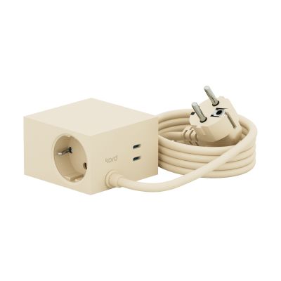 Kord Cuboid+ haaroituspistorasia USB-C 30W 2 m Pearled Ivory