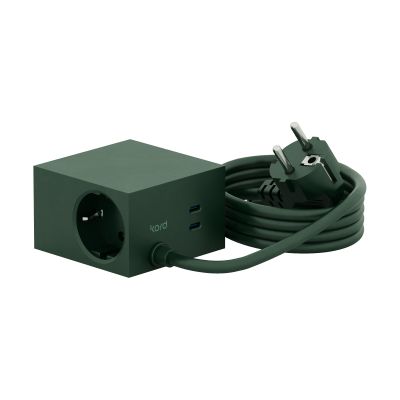 Kord Cuboid+ haaroituspistorasia USB-C 30W 2 m Dark Green