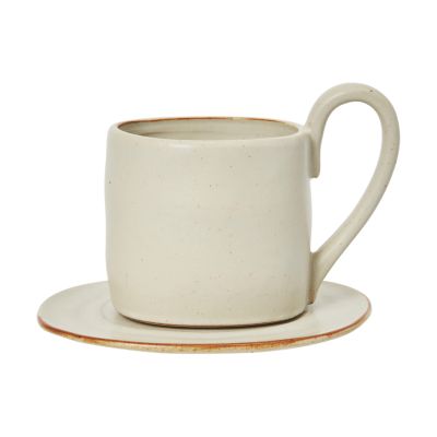 Ferm Living Flow muki lautasella 25 cl Off-white speckle | Alk. 39,00 €