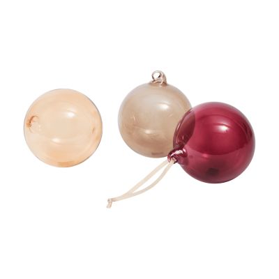 Ferm Living Lasipallo joulukoriste L Ø10 cm 3 osaa Roseate Translucent