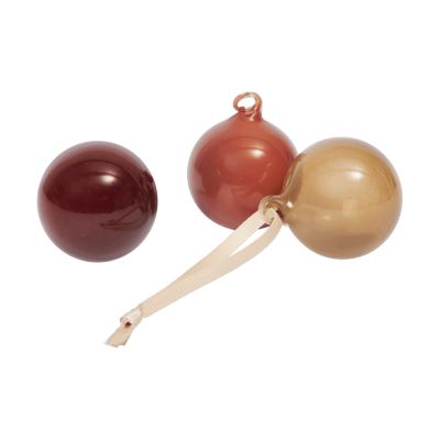 Ferm Living Lasipallo joulukoriste S Ø4 cm 3 osaa Roseate Opaque