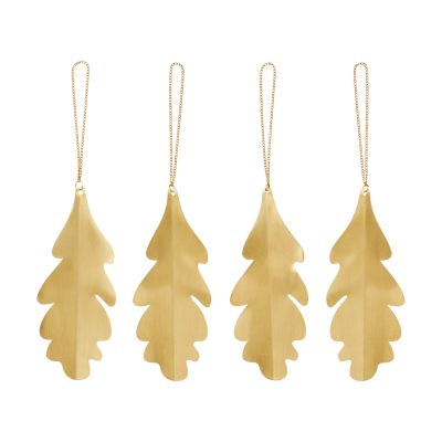 Ferm Living Oak leaf koristusriipus 13,5 cm 4 kpl Messinki