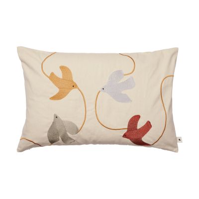 Ferm Living Swif bird brodeerattu tyynynpäällinen 40x60 cm Multi | Alk. 59,00 €