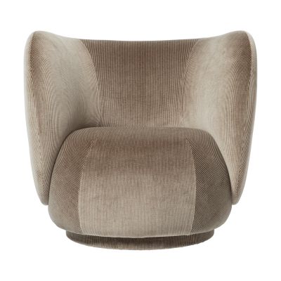 Ferm Living Rico lounge chair nojatuoli swivel Devoré velvet-Flint grey