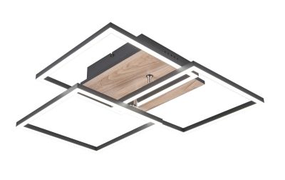 Trio Mobile LED kattovalaisin puujäljitelmä/mattamusta | Alk. 150,80 €