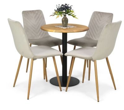 Veke Cafe pyöreä ruokapöytä Ø60 cm antiikkipetsattu/musta | Alk. 129,00 €
