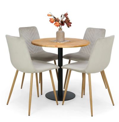 Veke Cafe pyöreä ruokapöytä Ø80 cm antiikkipetsattu/musta | Alk. 149,00 €