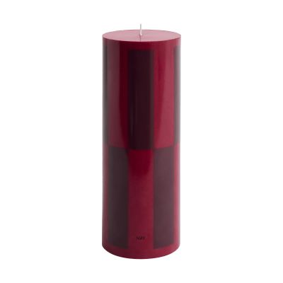 HAY Column Candle pöytäkynttilä large 25 cm Wine-bordeaux large check. | Alk. 55,00 €