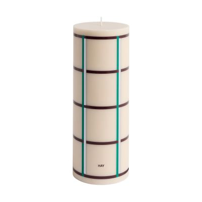 HAY Column Candle pöytäkynttilä large 25 cm Off white-green bordeaux-silver | Alk. 55,00 €