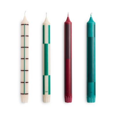 HAY Pattern kynttilä mix 4-pack Greens-bordeaux | Alk. 19,00 €