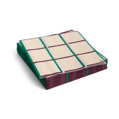 HAY Pattern Lunch lautasliina 33x33 cm 20-pakkaus Off white-silver-green braid check | Alk. 4,00 €