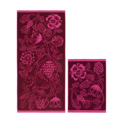 Marimekko Tiara pyyhesetti 2 osaa Burgundi-pinkki | Alk. 71,00 €