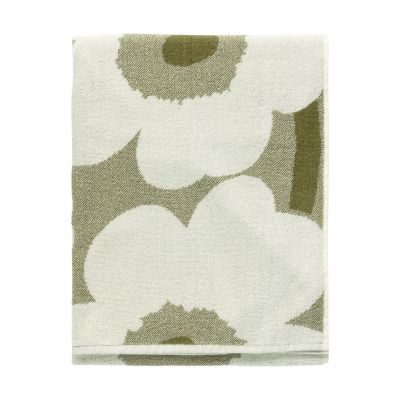Marimekko Unikko kylpypyyhe 70 x 150 cm Vihreä umbra-kerma | Alk. 52,00 €