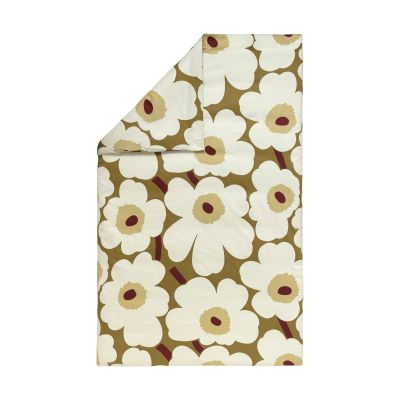 Marimekko Unikko-pussilakana satiinia 150x210 cm Vihreän umbran-kerman | Alk. 140,00 €