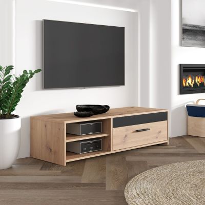 Veke Start tv-taso 120x42x32 cm tammi/musta | Alk. 79,00 €