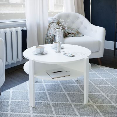 Veke Nekala pyöreä sohvapöytä Ø75 cm valkoinen
