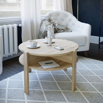 Veke Nekala pyöreä sohvapöytä Ø75 cm tammi
