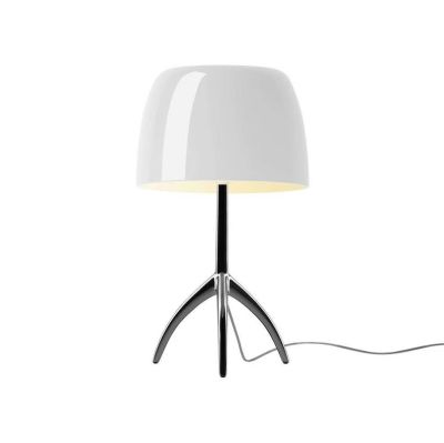 Foscarini - Lumiere Grande Pöytävalaisin E27 Musta Kromi/Valkoinen | Alk. 679,00 €