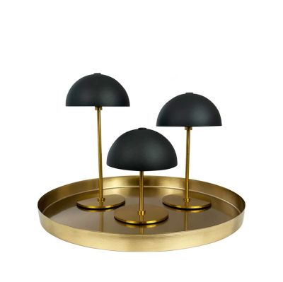 Dyberg Larsen - Along Portable Pöytävalaisin 3 pcs. Mini m/Tarjotin Musta/Messinki DybergLarse | Alk. 175,00 €