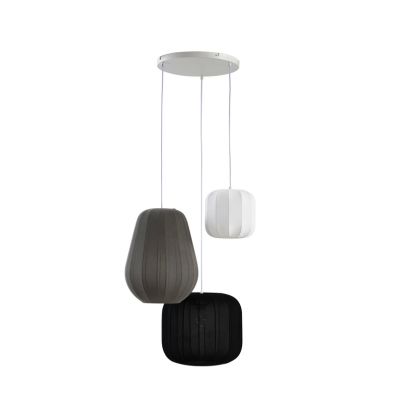 Lindby - Helin riippuvalo Ø 60 cm, 3-lamppuinen, musta/valkoinen/harmaa | Alk. 164,00 €