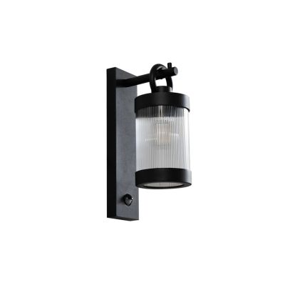 Lindby - Yrene Fluted Ulkona Seinävalaisin w/Sensori Musta | Alk. 109,00 €