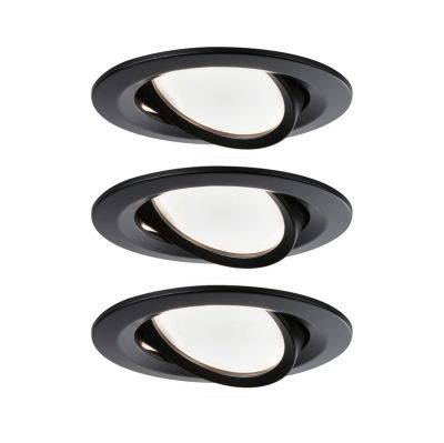 Paulmann - Nova Coin Spot 3-osainen pyöreä himmennettävä/käännettävä musta | Alk. 65,00 €