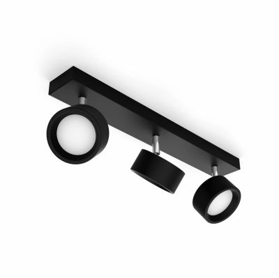 Philips - Bracia LED-kattospotti 3-lamppuinen, musta | Alk. 84,98 €